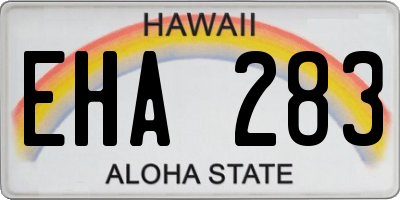 HI license plate EHA283