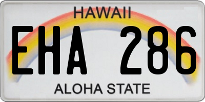 HI license plate EHA286