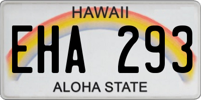 HI license plate EHA293