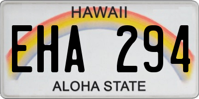 HI license plate EHA294