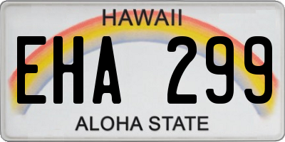 HI license plate EHA299