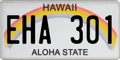 HI license plate EHA301