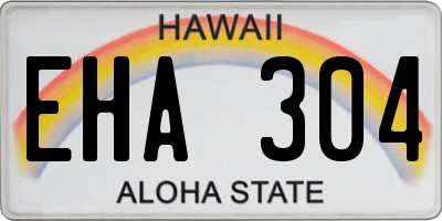 HI license plate EHA304
