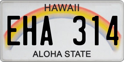 HI license plate EHA314