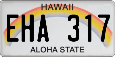 HI license plate EHA317