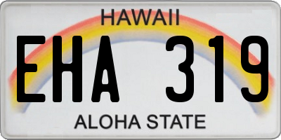 HI license plate EHA319