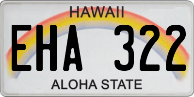 HI license plate EHA322