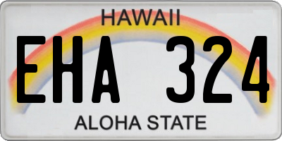 HI license plate EHA324