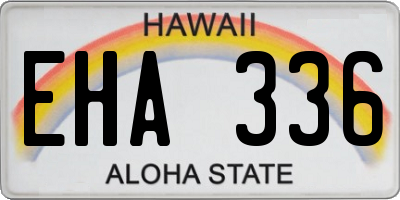 HI license plate EHA336