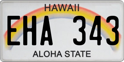 HI license plate EHA343