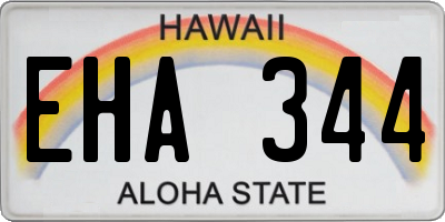 HI license plate EHA344