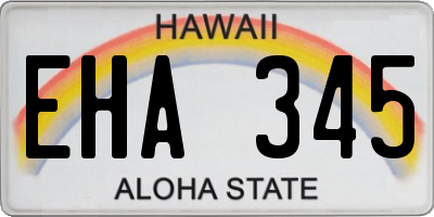 HI license plate EHA345