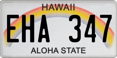 HI license plate EHA347