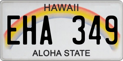HI license plate EHA349