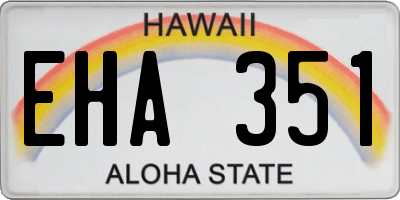 HI license plate EHA351