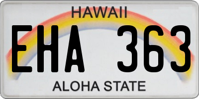 HI license plate EHA363