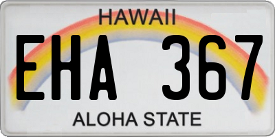 HI license plate EHA367