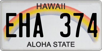 HI license plate EHA374