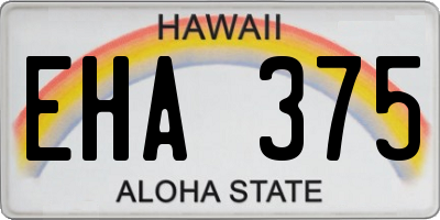 HI license plate EHA375