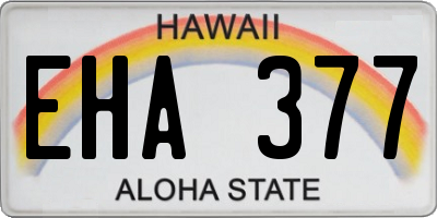 HI license plate EHA377