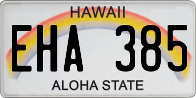 HI license plate EHA385
