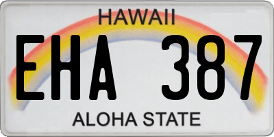 HI license plate EHA387