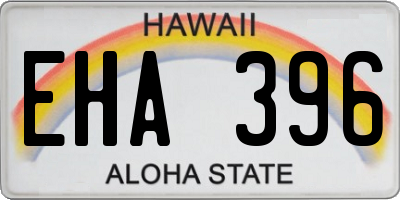HI license plate EHA396