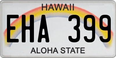 HI license plate EHA399