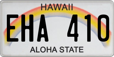 HI license plate EHA410