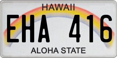 HI license plate EHA416