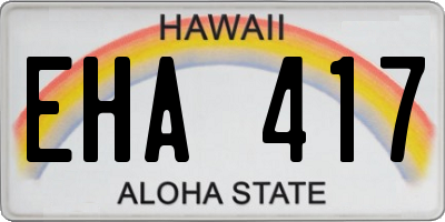 HI license plate EHA417