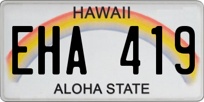 HI license plate EHA419