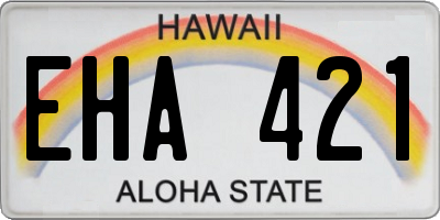 HI license plate EHA421