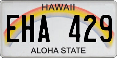 HI license plate EHA429