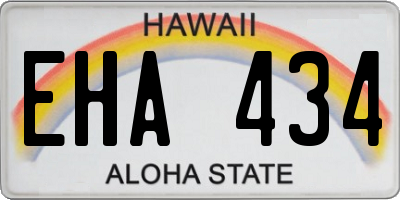 HI license plate EHA434