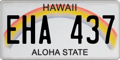 HI license plate EHA437
