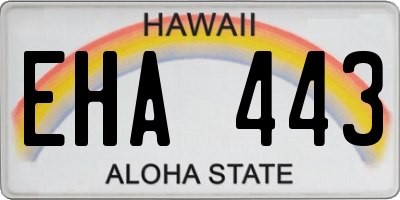 HI license plate EHA443