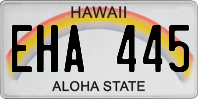 HI license plate EHA445