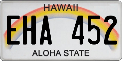HI license plate EHA452