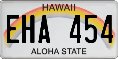 HI license plate EHA454