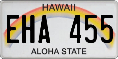 HI license plate EHA455