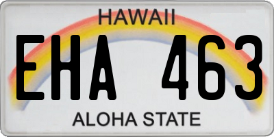 HI license plate EHA463