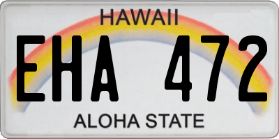 HI license plate EHA472