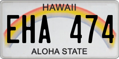 HI license plate EHA474