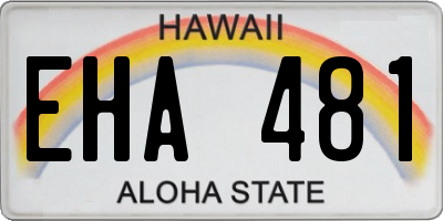 HI license plate EHA481