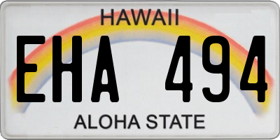HI license plate EHA494