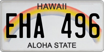 HI license plate EHA496