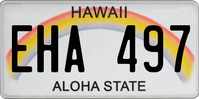 HI license plate EHA497