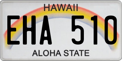 HI license plate EHA510