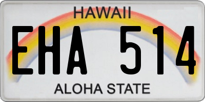 HI license plate EHA514
